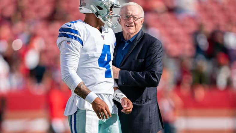 Dallas Cowboys' Dak Prescott and Jerry Jones