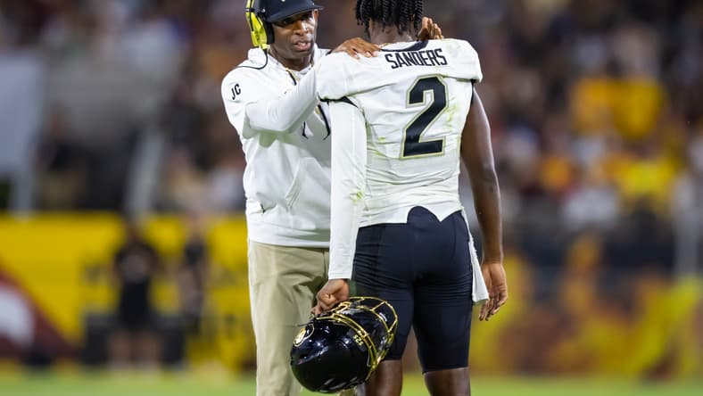 Colorado Buffaloes coach Deion Sanders, Shedeur Sanders