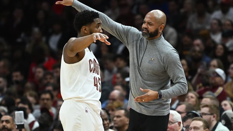 Cleveland Cavaliers' J.B. Bickerstaff, Donovan Mitchell