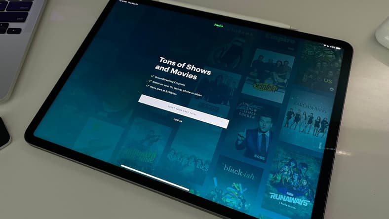Hulu free trial screen on an iPad