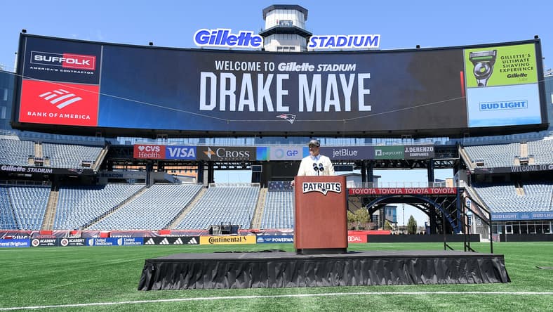 New England Patriots quarterback Drake Maye