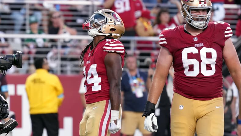 San Francisco 49ers' Jordan Mason against the New York Jets