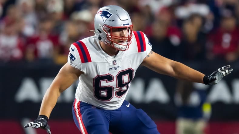 New England Patriots offensive lineman Cole Strange