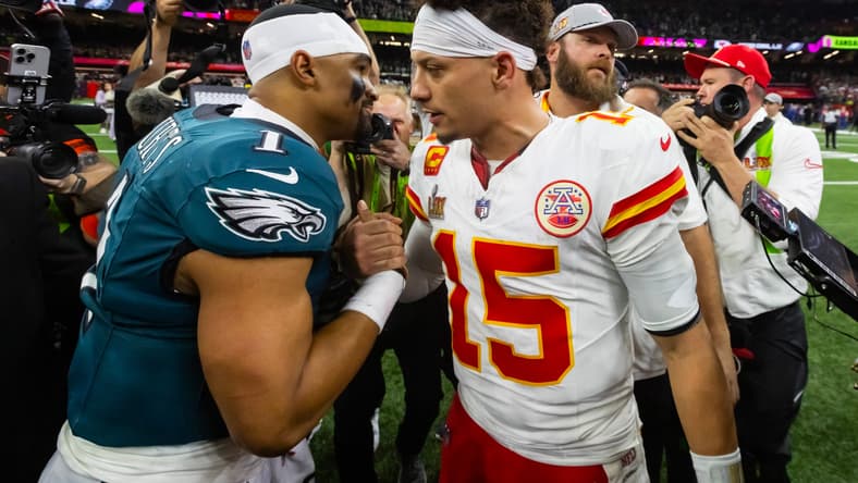 Jalen Hurts and Patrick Mahomes