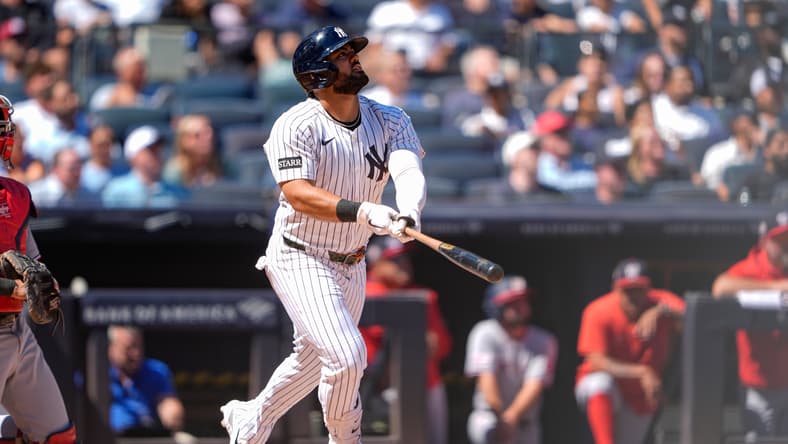New York Yankees left fielder Jasson Dominguez