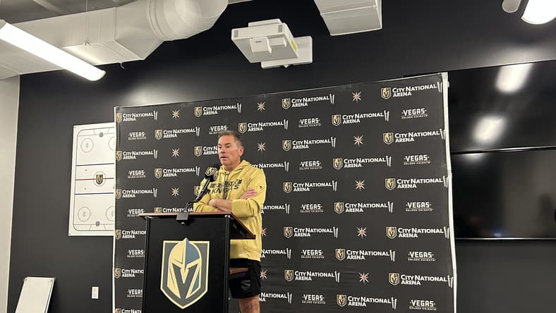 Vegas Golden Knights head coach Bruce Cassidy speaks with the media 12/1/2025
