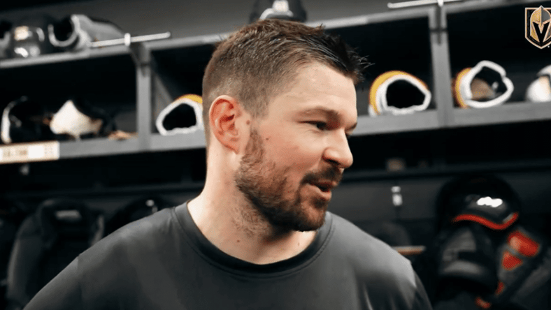 Golden Knights forward Tomáš Hertl meets with the media 4/10/2025 (Photo/Screenshot- Vegas Golden Knights via Twitter)