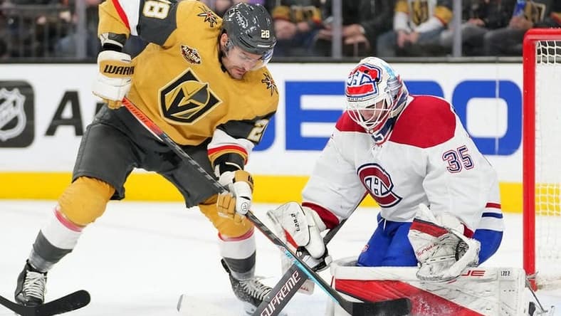 William Carrier Vegas Golden Knights Samuel Montembeault Montreal Canadiens (Photo- Montreal Hockey Now)