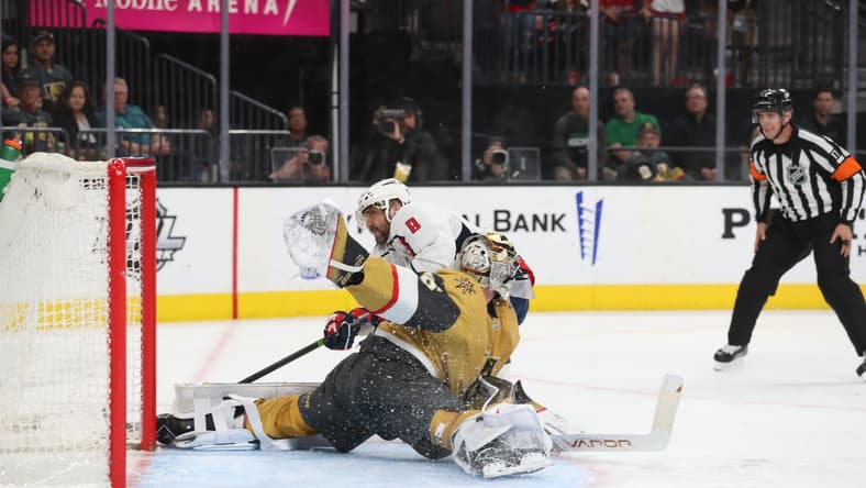 Logan Thompson Alex Ovechkin Vegas Golden Knights (Photo- Vegas Golden Knights via Twitter)