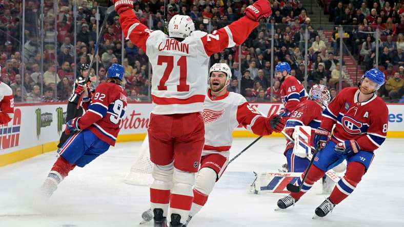 NHL: Detroit Red Wings at Montreal Canadiens, dylan larkin
