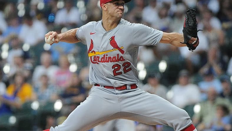 Jun 21, 2022; Milwaukee, Wisconsin, USA; St. Louis Cardinals starting pitcher Jack Flaherty (22) delivers a pitch in the second inning against the Milwaukee Brewers at American Family Field. Mandatory Credit: Michael McLoone-USA TODAY Sports