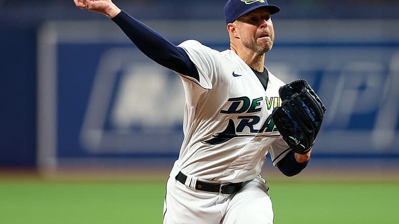 Jun 25, 2022; St. Petersburg, Florida, USA; Tampa Bay Rays starting pitcher Corey Kluber (28) throws a pitch in the first inning against the Pittsburgh Pirates at Tropicana Field. Mandatory Credit: Nathan Ray Seebeck-USA TODAY Sports