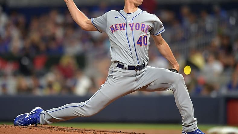 Jun 25, 2022; Miami, Florida, USA; New York Mets starting pitcher Chris Bassitt (40) throws a pitch in the second inning against the Miami Marlins at loanDepot Park. Mandatory Credit: Jim Rassol-USA TODAY Sports