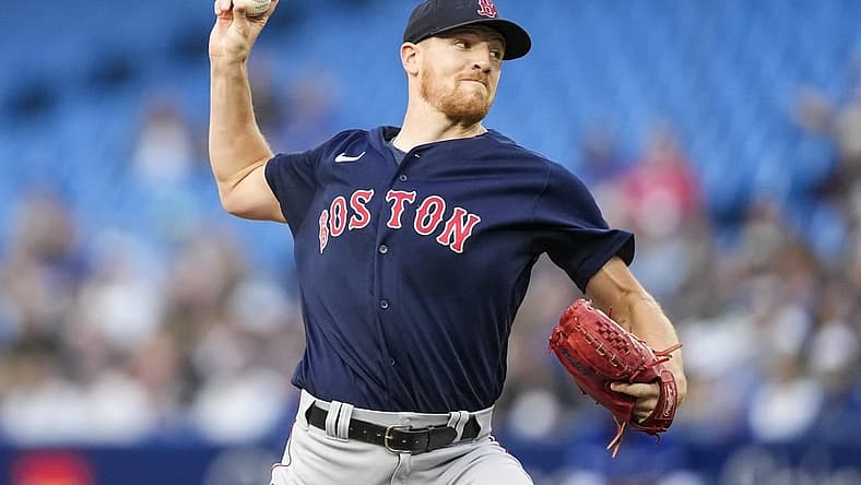 Jun 29, 2022; Toronto, Ontario, CAN; Boston Red Sox starting pitcher Nick Pivetta (37) delivers a pitch against the Toronto Blue Jays during the first inning at Rogers Centre. Mandatory Credit: Kevin Sousa-USA TODAY Sports