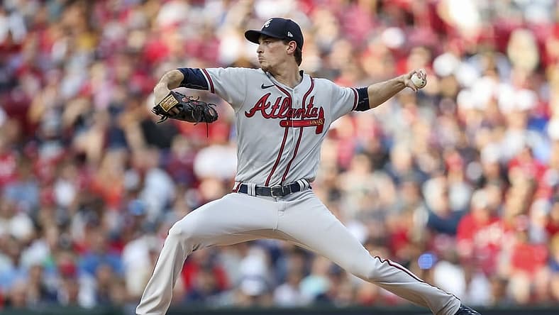 Jul 1, 2022; Cincinnati, Ohio, USA; Atlanta Braves starting pitcher Max Fried (54) pitches against the Cincinnati Reds in the first inning at Great American Ball Park. Mandatory Credit: Katie Stratman-USA TODAY Sports