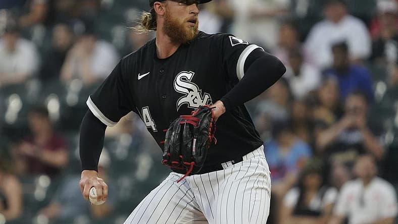 Jul 5, 2022; Chicago, Illinois, USA; Chicago White Sox starting pitcher Michael Kopech (34) throws the ball against the Minnesota Twins during the first inning at Guaranteed Rate Field. Mandatory Credit: David Banks-USA TODAY Sports