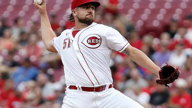 Jul 6, 2022; Cincinnati, Ohio, USA; Cincinnati Reds starting pitcher Graham Ashcraft (51) throws a pitch against the New York Mets during the first inning at Great American Ball Park. Mandatory Credit: David Kohl-USA TODAY Sports