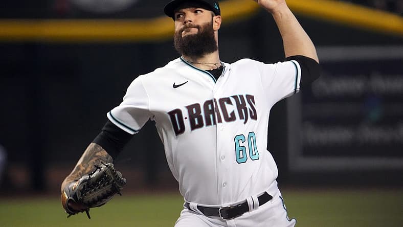 Jul 7, 2022; Phoenix, Arizona, USA; Arizona Diamondbacks starting pitcher Dallas Keuchel (60) pitches against the Colorado Rockies during the first inning at Chase Field. Mandatory Credit: Joe Camporeale-USA TODAY Sports