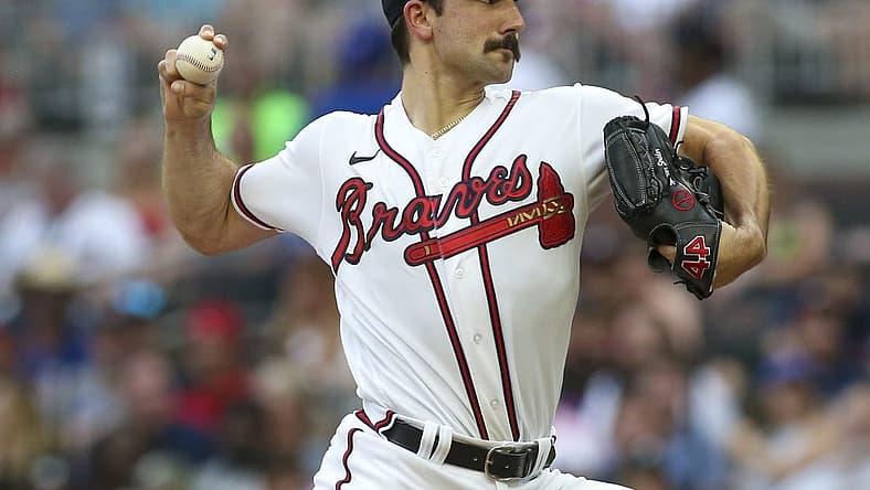 Jul 12, 2022; Atlanta, Georgia, USA; Atlanta Braves starting pitcher Spencer Strider (65) throws a pitch against the New York Mets in the second inning at Truist Park. Mandatory Credit: Brett Davis-USA TODAY Sports