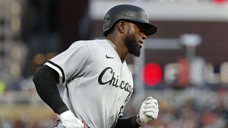 Jul 14, 2022; Minneapolis, Minnesota, USA; Chicago White Sox center fielder Luis Robert (88) runs the bases on his grand slam home run against the Minnesota Twins in the fourth inning at Target Field. Mandatory Credit: Bruce Kluckhohn-USA TODAY Sports