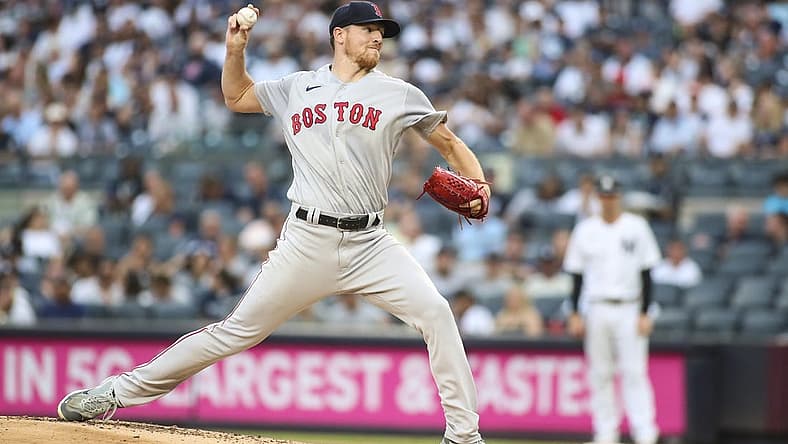 Jul 16, 2022; Bronx, New York, USA; Boston Red Sox starting pitcher Nick Pivetta (37) pitches in the first inning against the New York Yankees at Yankee Stadium. Mandatory Credit: Wendell Cruz-USA TODAY Sports