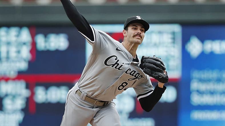 Jul 17, 2022; Minneapolis, Minnesota, USA; Chicago White Sox starting pitcher Dylan Cease (84) throws to the Minnesota Twins in the second inning at Target Field. Mandatory Credit: Bruce Kluckhohn-USA TODAY Sports