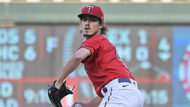 Jul 1, 2022; Minneapolis, Minnesota, USA; Minnesota Twins starting pitcher Joe Ryan (41) throws a pitch against the Baltimore Orioles at Target Field. Mandatory Credit: Jeffrey Becker-USA TODAY Sports
