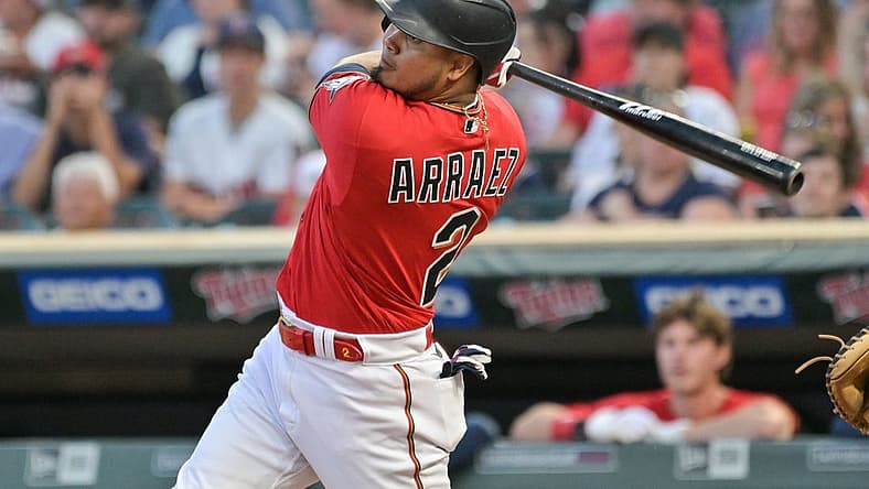 Jul 1, 2022; Minneapolis, Minnesota, USA; Minnesota Twins designated hitter Luis Arraez (2) in action against the Baltimore Orioles at Target Field. Mandatory Credit: Jeffrey Becker-USA TODAY Sports