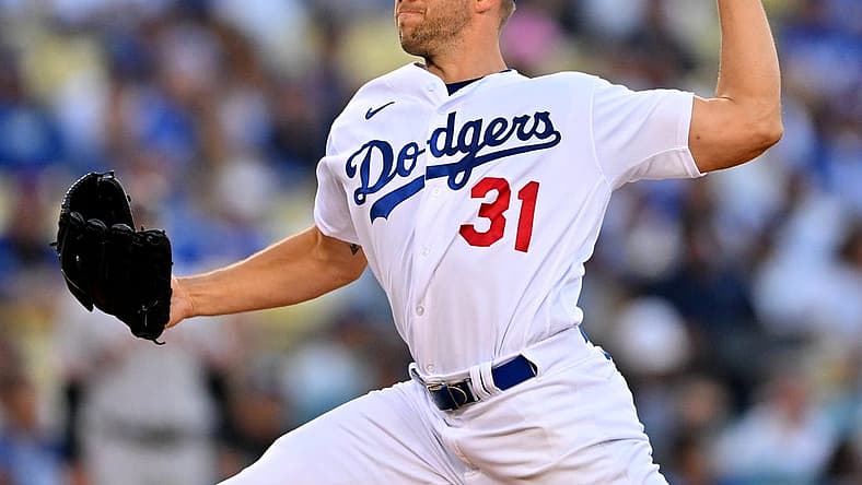 Jul 22, 2022; Los Angeles, California, USA; Los Angeles Dodgers starting pitcher Tyler Anderson (31) throws to the plate in the first inning against the San Francisco Giants at Dodger Stadium. Mandatory Credit: Jayne Kamin-Oncea-USA TODAY Sports
