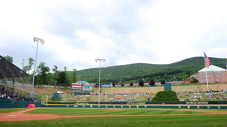 Aug 21, 2019; South Williamsport, PA, USA; A general view of the stadium during a weather delay in the game between the Asia-Pacific Region and Japan Region during the Little League World Series at Howard J. Lamade Stadium. Mandatory Credit: Evan Habeeb-USA TODAY Sports