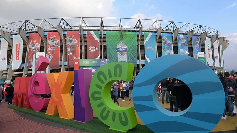 Nov 18, 2019; Mexico City, MEX; General overall view of Mexico letters outside of Estadio Azteca duirng an NFL International Series game between the Kansas City Chiefs and the Los Angeles Chargers. Mandatory Credit: Kirby Lee-USA TODAY Sports