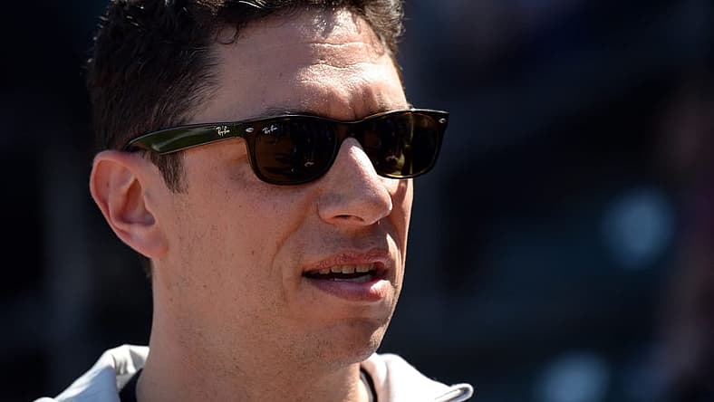 Mar 8, 2020; Surprise, Arizona, USA; Texas Rangers general manager Jon Daniels looks on prior to a spring training game against the Los Angeles Dodgers at Surprise Stadium. Mandatory Credit: Joe Camporeale-USA TODAY Sports