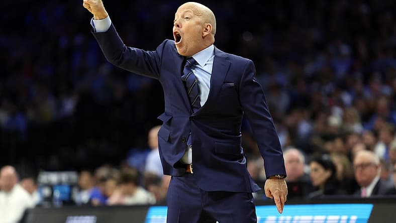 Mar 25, 2022; Philadelphia, PA, USA; UCLA Bruins head coach Mike Cronin reacts in the first half against the North Carolina Tar Heels in the semifinals of the East regional of the men's college basketball NCAA Tournament at Wells Fargo Center. Mandatory Credit: Bill Streicher-USA TODAY Sports