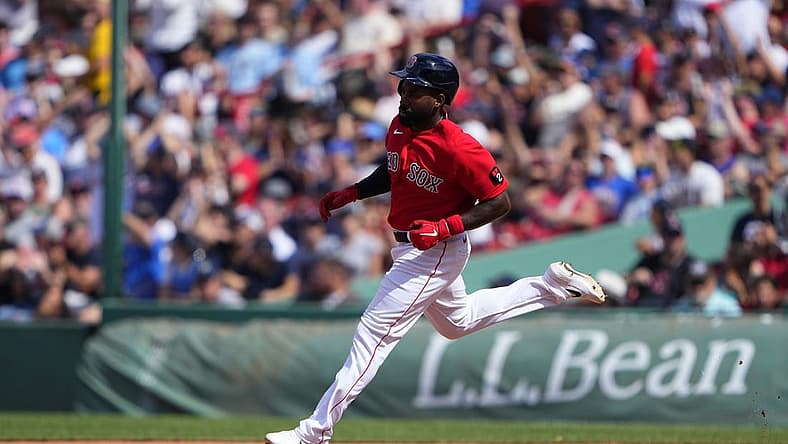 Jul 31, 2022; Boston, Massachusetts, USA; Boston Red Sox right fielder Jackie Bradley Jr. (19) runs out an RBI double against the Milwaukee Brewers during the sixth inning at Fenway Park. Mandatory Credit: Gregory Fisher-USA TODAY Sports