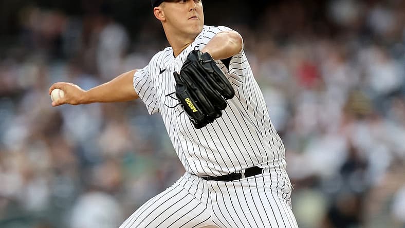 Aug 2, 2022; Bronx, New York, USA; New York Yankees starting pitcher Jameson Taillon (50) pitches against the Seattle Mariners during the first inning at Yankee Stadium. Mandatory Credit: Brad Penner-USA TODAY Sports