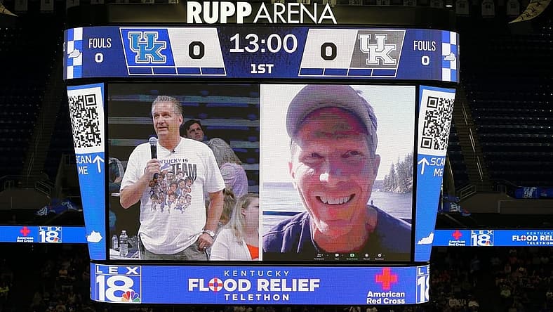 UK head basketball coach John Calipari and Gonzaga head coach Mark Few made an announcement on the jumbotron at Rupp Arena that the programs would have home and home games starting with UK traveling to Spokane, WA. on Nov. 20. The UK men s basketball team was hosing a practice/scrimmage at the arena in Lexington, Ky. on Aug. 2, 2022 to raise relief funds for the victims of the floods in Eastern Kentucky.
Flood Relief03 Sam