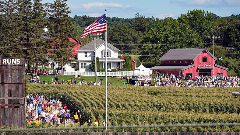 Fans make their way through the corn from Field of Dreams movie site to the game site in Dyersville, Tuesday, Aug. 9, 2022.
Fod12 Jpg