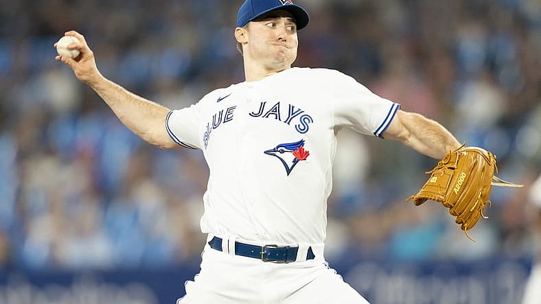 Aug 17, 2022; Toronto, Ontario, CAN; Toronto Blue Jays starting pitcher Ross Stripling (48) throws a pitch against the Baltimore Orioles during the first inning at Rogers Centre. Mandatory Credit: Nick Turchiaro-USA TODAY Sports