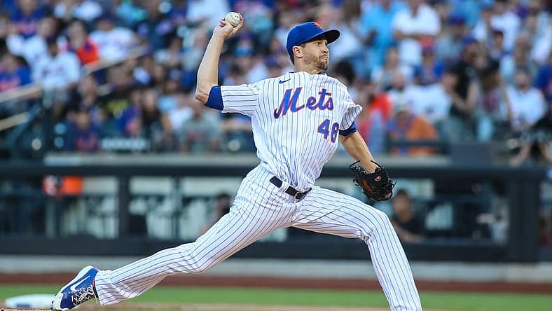 Aug 13, 2022; New York City, New York, USA; New York Mets starting pitcher Jacob deGrom (48) at Citi Field. Mandatory Credit: Wendell Cruz-USA TODAY Sports