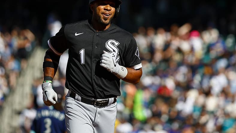 Sep 5, 2022; Seattle, Washington, USA; Chicago White Sox shortstop Elvis Andrus (1) runs the bases after hitting a two-run home run against the Seattle Mariners during the third inning at T-Mobile Park. Mandatory Credit: Joe Nicholson-USA TODAY Sports