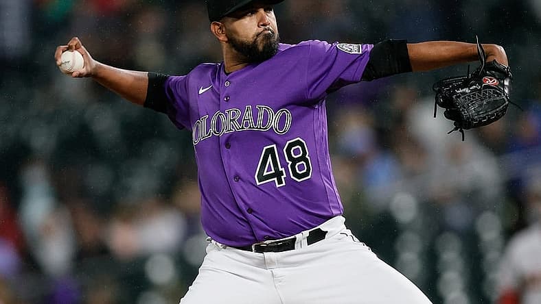 Sep 9, 2022; Denver, Colorado, USA; Colorado Rockies starting pitcher German Marquez (48) pitches in the third inning against the Arizona Diamondbacks at Coors Field. Mandatory Credit: Isaiah J. Downing-USA TODAY Sports