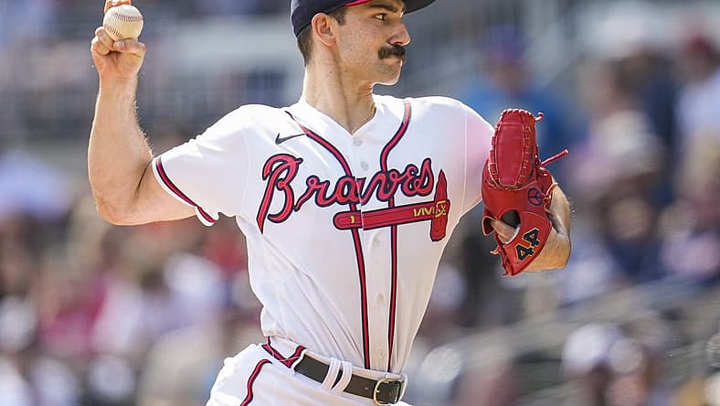 Sep 18, 2022; Cumberland, Georgia, USA; Atlanta Braves starting pitcher Spencer Strider (65) pitches against the Philadelphia Phillies during the sixth inning at Truist Park. Mandatory Credit: Dale Zanine-USA TODAY Sports