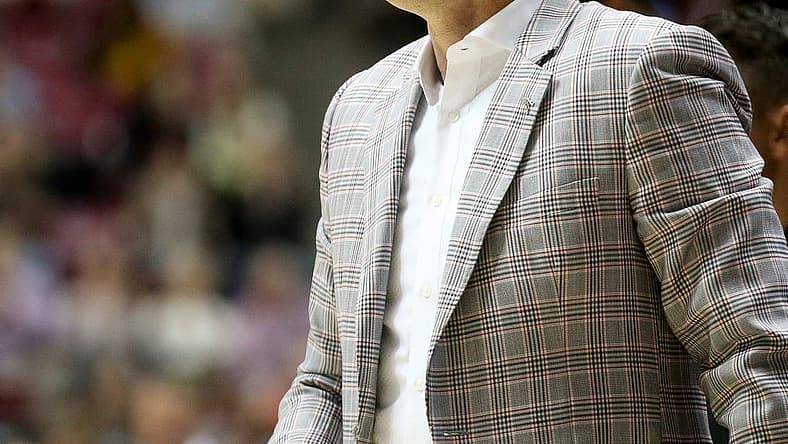 Alabama Head Coach Nate Oats  watches as the Crimson Tide plays Jacksonville State in Coleman Coliseum Saturday, Dec. 18, 2021. [Staff Photo/Gary Cosby Jr.]

Alabama Vs Jacksonville State Men S Basketball