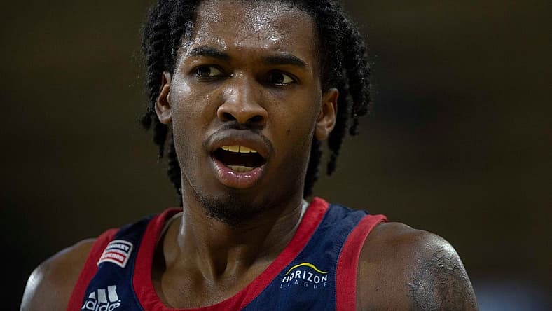 Detroit Mercy Titans guard Antoine Davis (0) reacts during The Basketball Classic presented by Eracism first-round matchup between the Detroit Mercy Titans and the Florida Gulf Coast Eagles, Wednesday, March 16, 2022, at Alico Arena in Fort Myers, Fla.Florida Gulf Coast Eagles defeated the Detroit Mercy Titans 95-79.
The Basketball Classic 2022: Detroit Mercy Titans at Florida Gulf Coast Eagles, first round, March 16, 2022