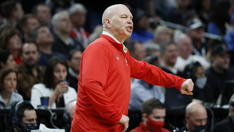 Mar 19, 2022; Portland, OR, USA; UCLA Bruins head coach Mick Cronin during the first half against the St. Mary's Gaels in the second round of the 2022 NCAA Tournament at Moda Center. Mandatory Credit: Soobum Im-USA TODAY Sports