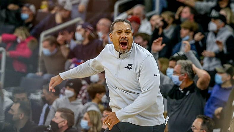 PC Coach Ed Cooley in second half against St. John's
Ed Cooley