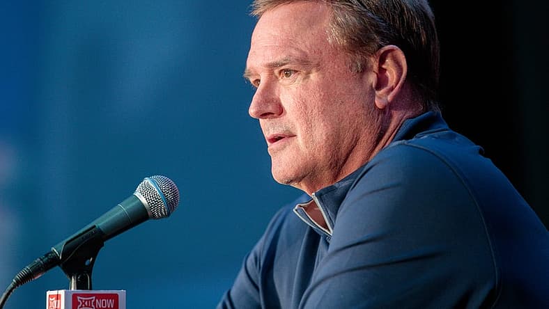 Oct 19, 2022; Kansas City, Missouri, US; Kansas Jayhawks coach Bill Self is interviewed during the mens Big 12 Basketball Tipoff media day at T-Mobile Center. Mandatory Credit: William Purnell-USA TODAY Sports