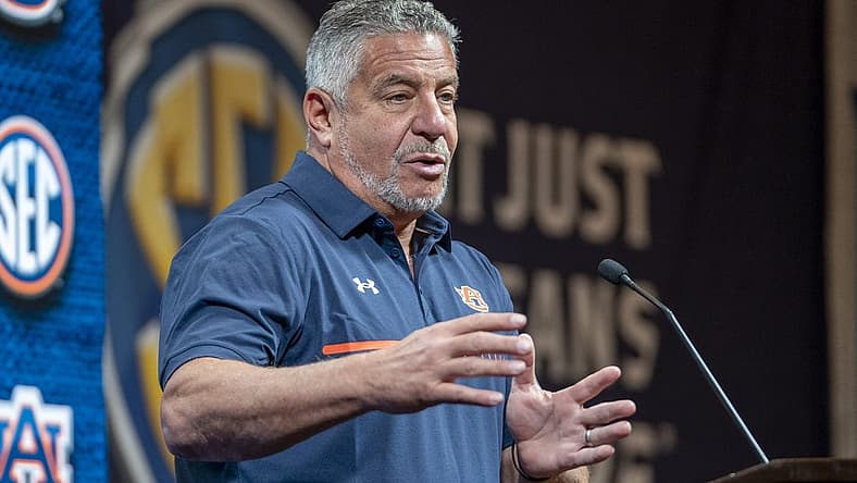 Oct 19, 2022; Birmingham, Alabama, US; Auburn Tigers head coach Bruce Pearl during the SEC Basketball Media Days at Grand Bohemian Hotel. Mandatory Credit: Marvin Gentry-USA TODAY Sports