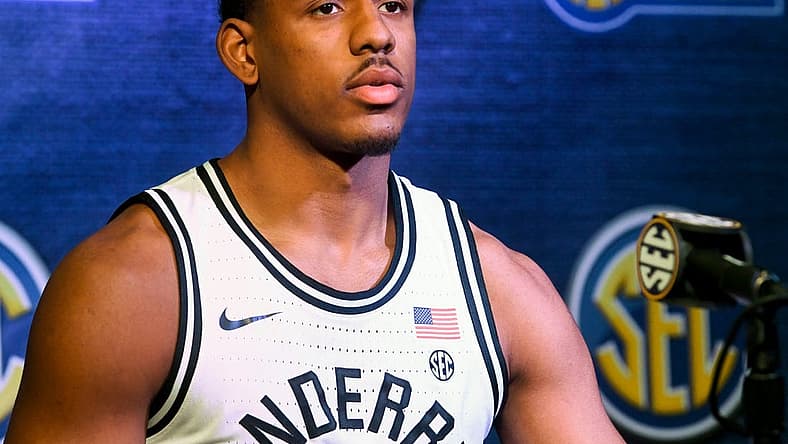 Oct 19, 2022; Mountain Brook, AL, USA; Vanderbilt player Jordan Wright answers questions during the SEC Tip Off 2022-23 Men's Basketball Media Day in Mountain Brook Wednesday, Oct. 19, 2022 at Grand Bohemian Hotel.
Basketball Sec Men S Basketball Media Day