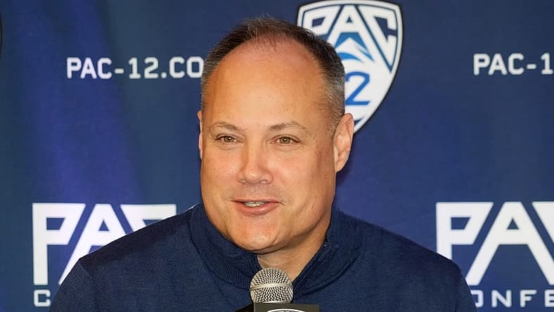 Oct 26, 2022; San Francisco, CA, USA; California Golden Bears coach Mark Fox during Pac-12 Media Day at Pac-12 Network Studios. Mandatory Credit: Kirby Lee-USA TODAY Sports